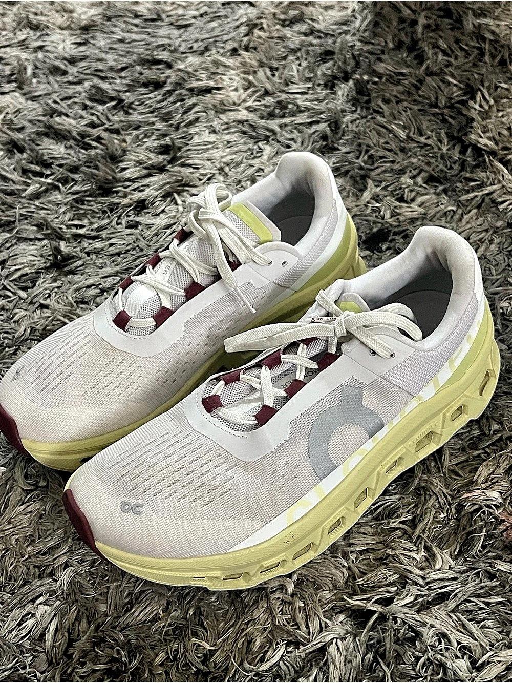 On Cloudsurfer Athletic Shoes White & Yellow US 9.5 Like New